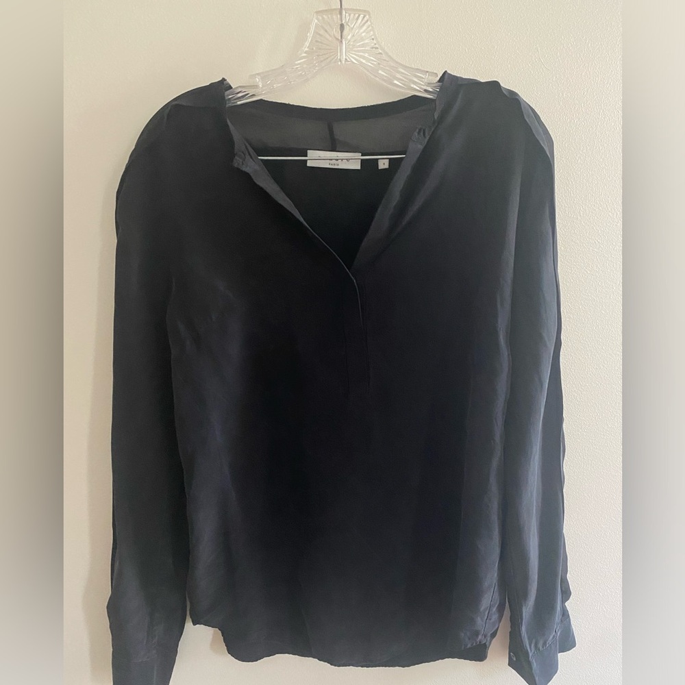 Sandro Paris Black Blouse with sheer details